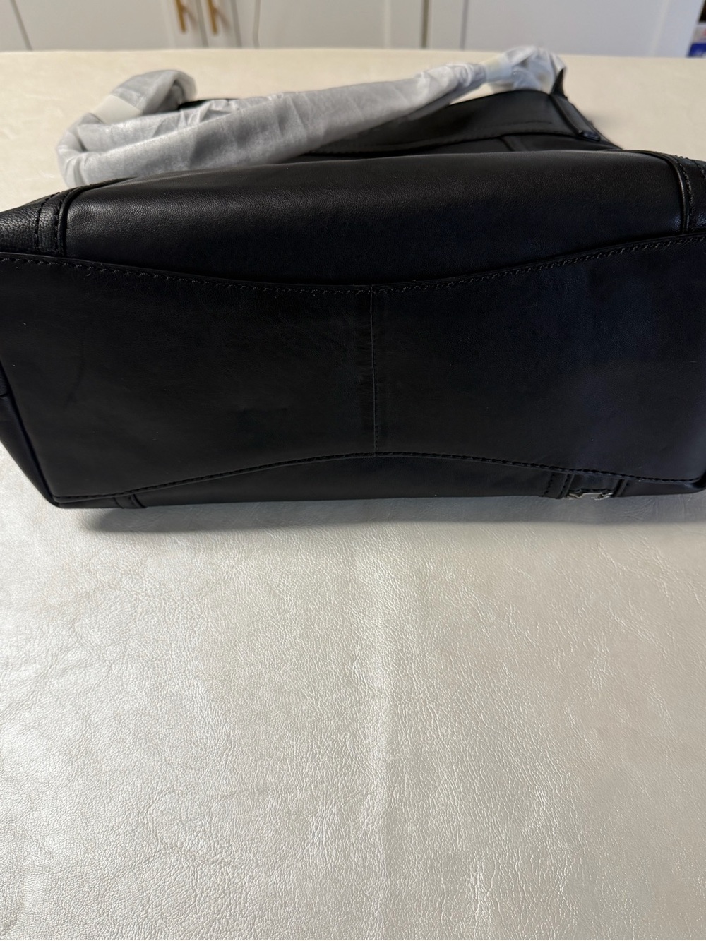 Frye Lena Black Leather Zip-Front Shoulder Bag - Picture 6 of 14